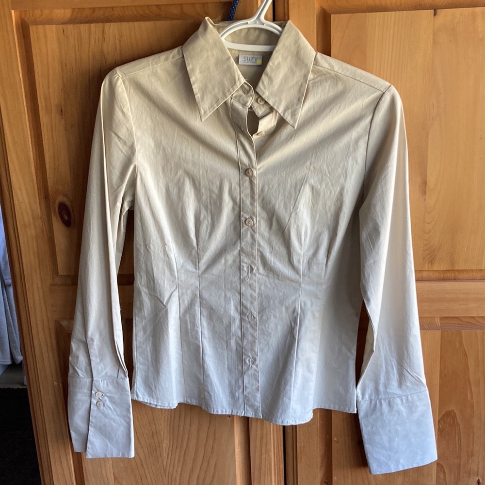 Beige Button Up Blouse